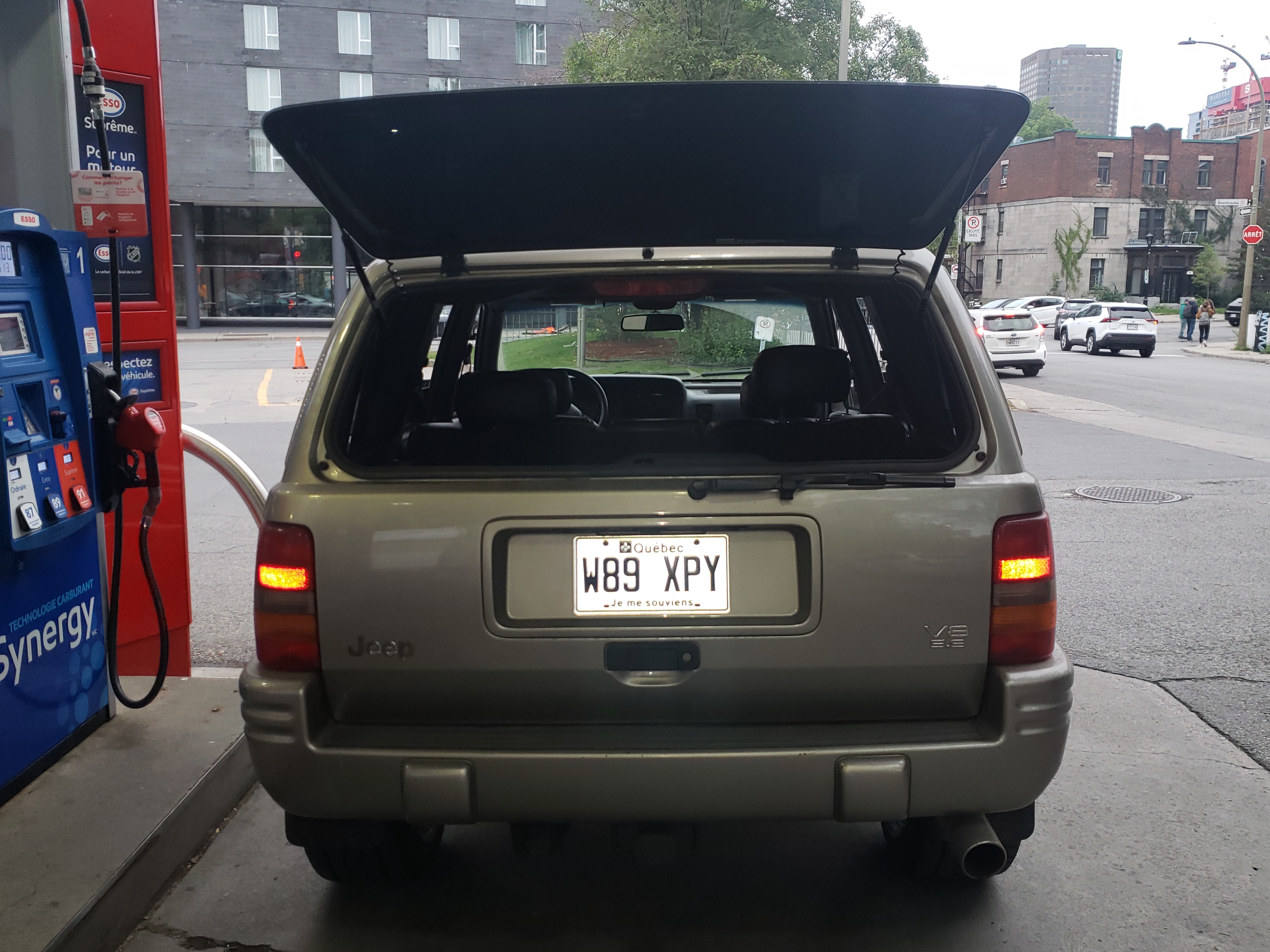 Rear view with hatch open